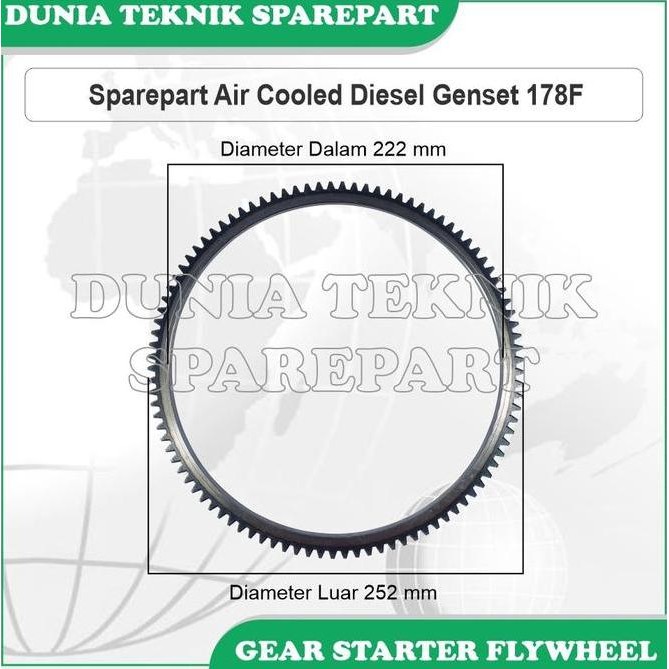 178F Gear Starter Flywheel / Gigi Starter Roda Gila Genset Diesel