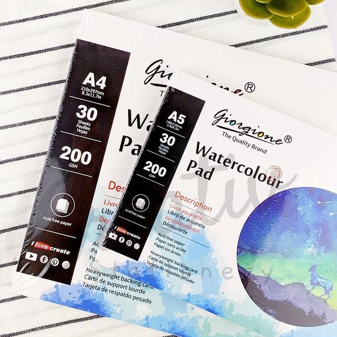 

Sale Giorgione Watercolor Pad Kertas Cat Air A5 A4 200 Gsm 30 Lembar G-Wb30