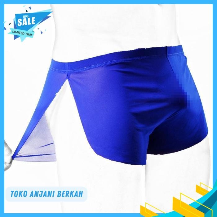 SEMI TRANSPARENT MEN BOXER PRIA CELANA BOXER TRANSPARAN BLUE AB / SEMI TRANSPARENT MEN BOXER PRIA CE