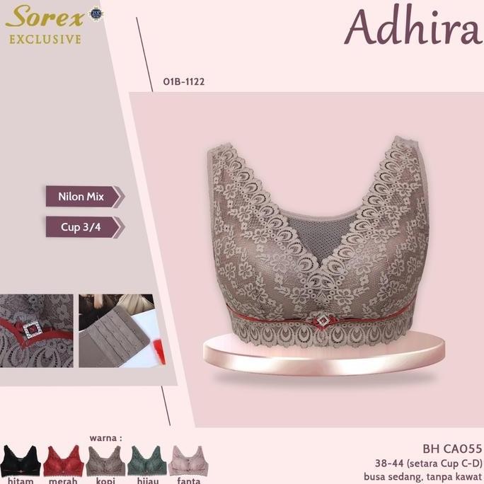 Parling Laris Bh Bra Sorex Exclusive Brokat Penekan Lemak Kait 4 Tanpa Kawat Cup C-D