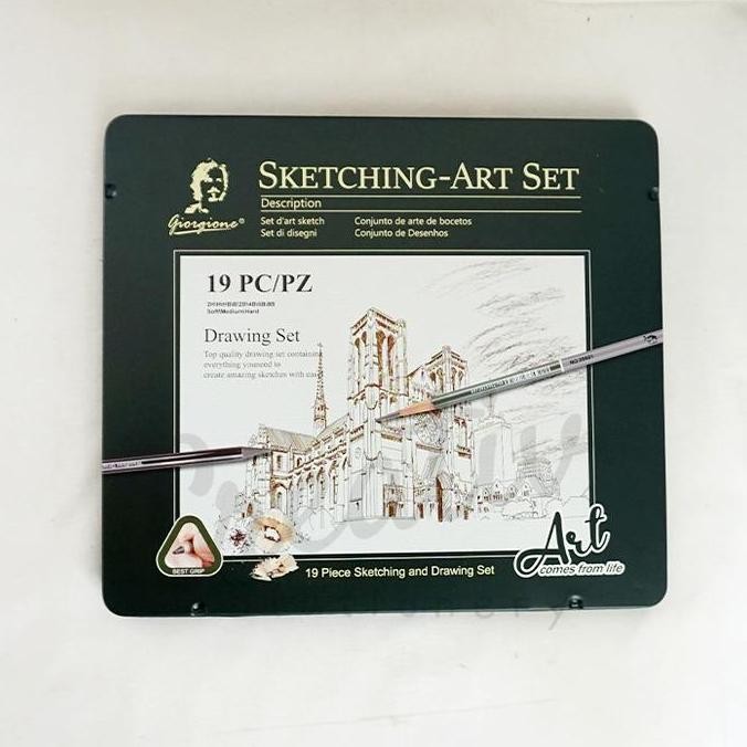 

Sale Giorgione Sketching Set Pensil Sketsa Lengkap Cutter Paper Stump Eraser 19 Pcs G-191908