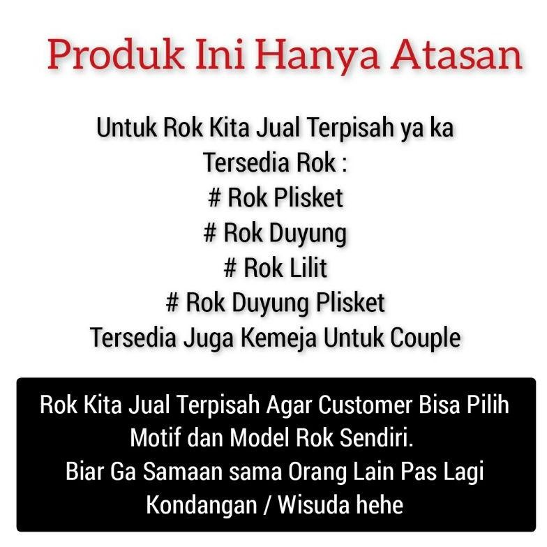 Eelic (12 Warna) Atasan Kebaya Cantika / Kebaya Mezaluna Marsya / Kebaya Wisuda Modern / Atasan Keba