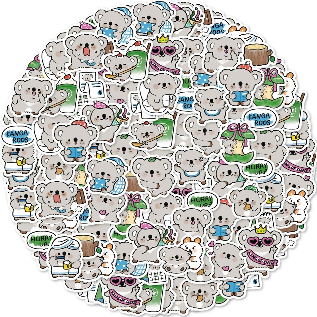 

40Pcs Cute Koala Animal Print Stickers For Laptops And Phones, Water Bottles, Suitcases, Guitars, Diy Decorations, Kids Stickers