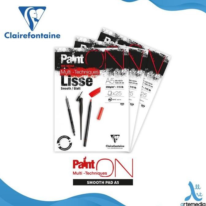 

Sale Kertas Gambar Clairefontaine Paint On A5 Smooth Multi Techniques Pad