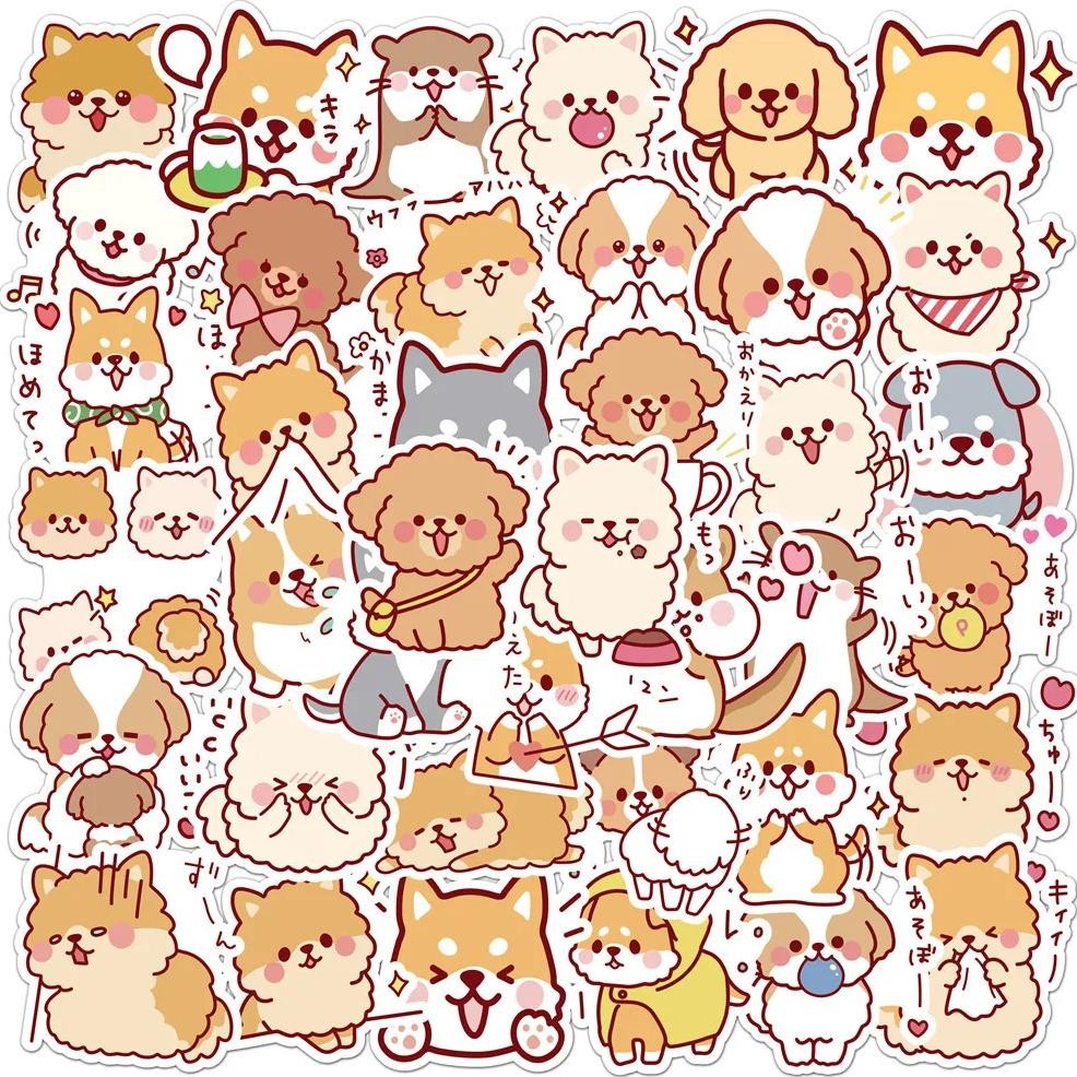 

50 Pcs/Set Kawaii Fluffy Dog Pvc Waterproof Stickers Cute Scrapbooking Diy Journaling Diary Stationery Sticker Gift Decor