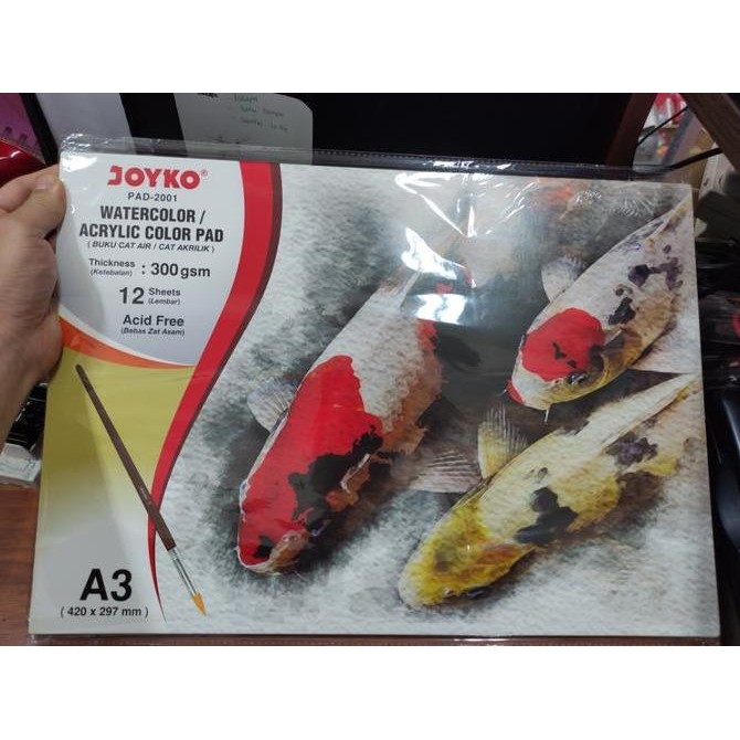 

Sale Buku Watercolor Acrylic Pad A3 Joyko 300 Gsm 12 Lembar