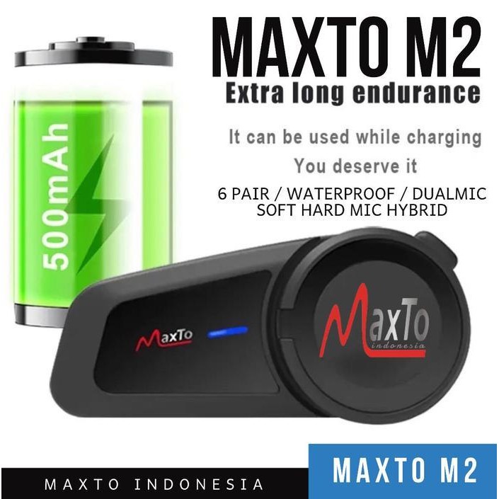 Pe Intercom Maxto M2 Bluetooth Helm Intercom Maxto 6 Rider Original