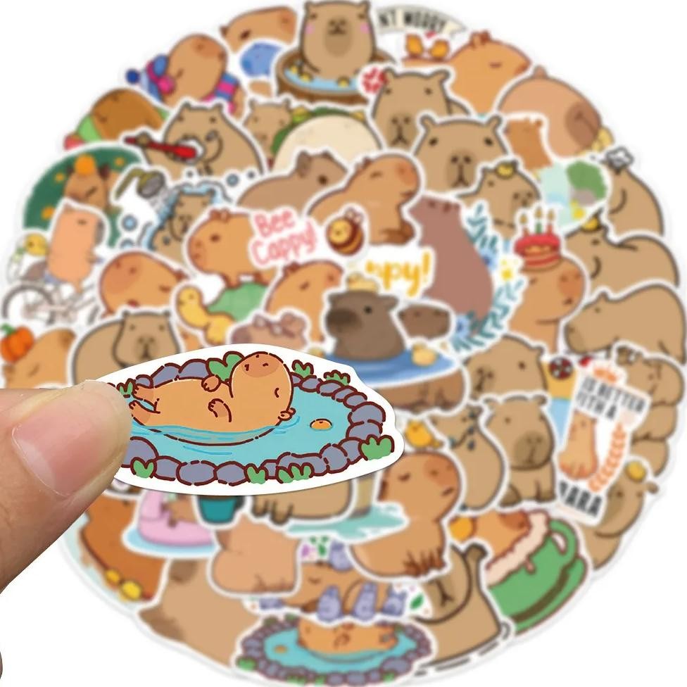 

50Pcs Cute Capybara Sticker Waterproof Graffiti Aesthetic Decorative Luggage Laptop Cup Phone Diary Book Kids Stickers Toy