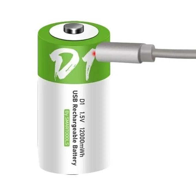 Baterai Charge Size D Besar Smartoools 1.5V Port Type C I Batre Li-ION USB Recharge Battery