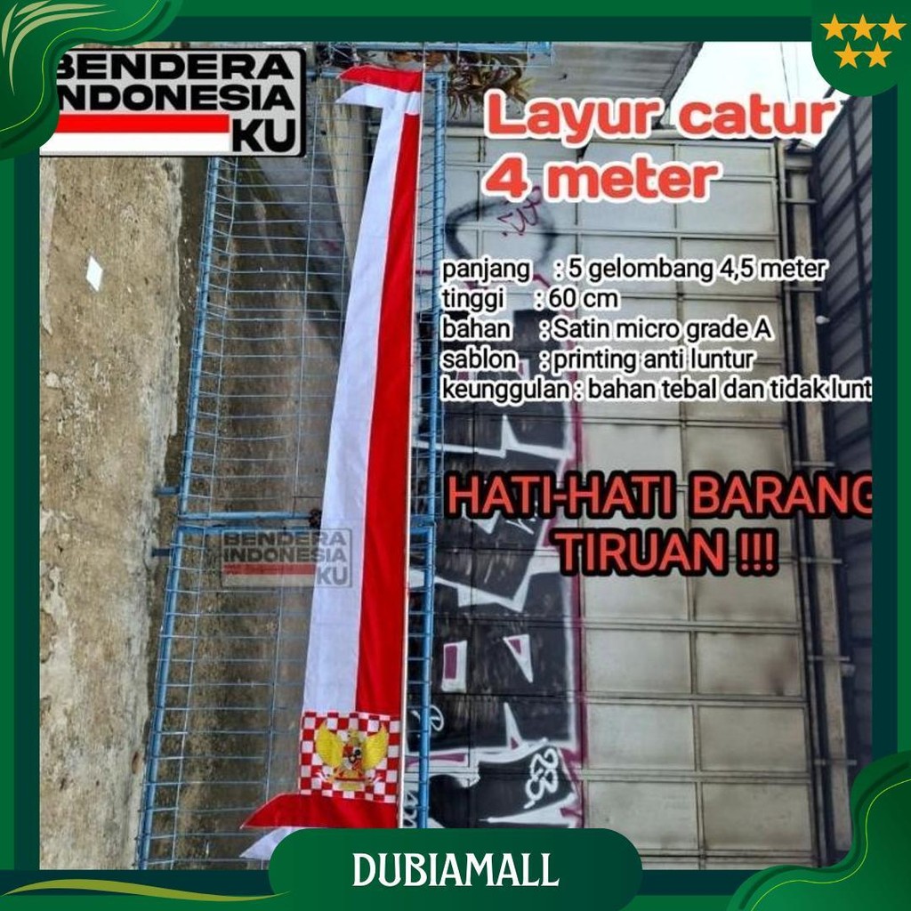 Umbul Umbul 4Meter Garuda / Umbul Merah Putih Dirgahayu Sale