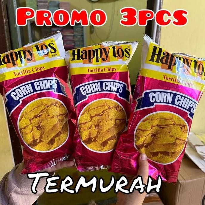 

JH8 Promo 3pcs HAPPY TOS MERAH - HAPPY TOS CORN CHIPS MERAH/HIJAU 140GR EXP 2025 Snack Cemilan Keripik
