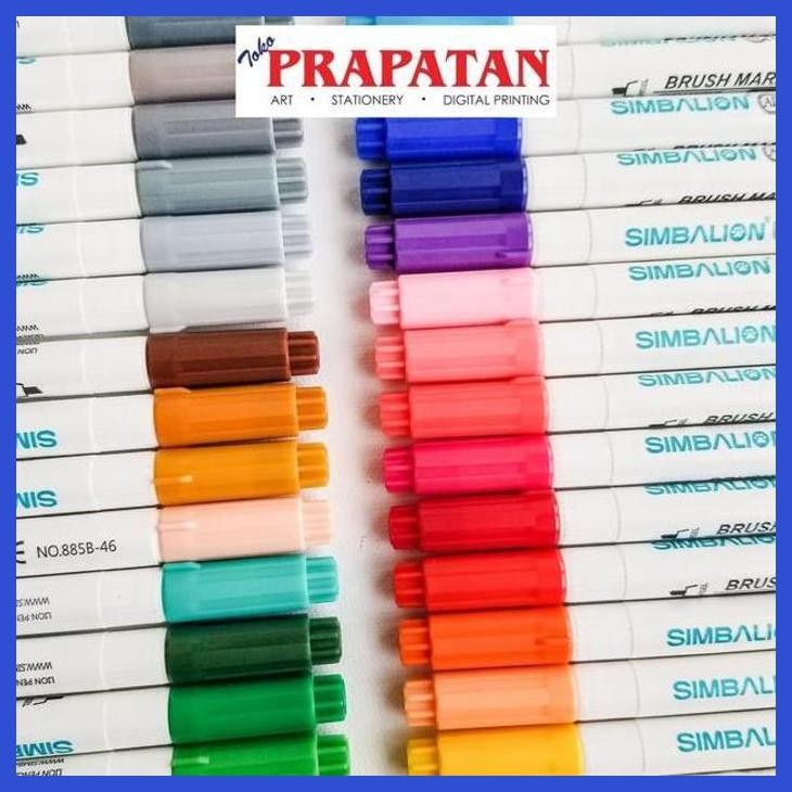 

( SEKOLAH / LUKIS ) PROMO SIMBALION BRUSH MARKER ALCOHOL BASE PERMANENT 885B (SENI / MENGGAMBAR / ART / KERAJINAN ) PACKING AMAN
