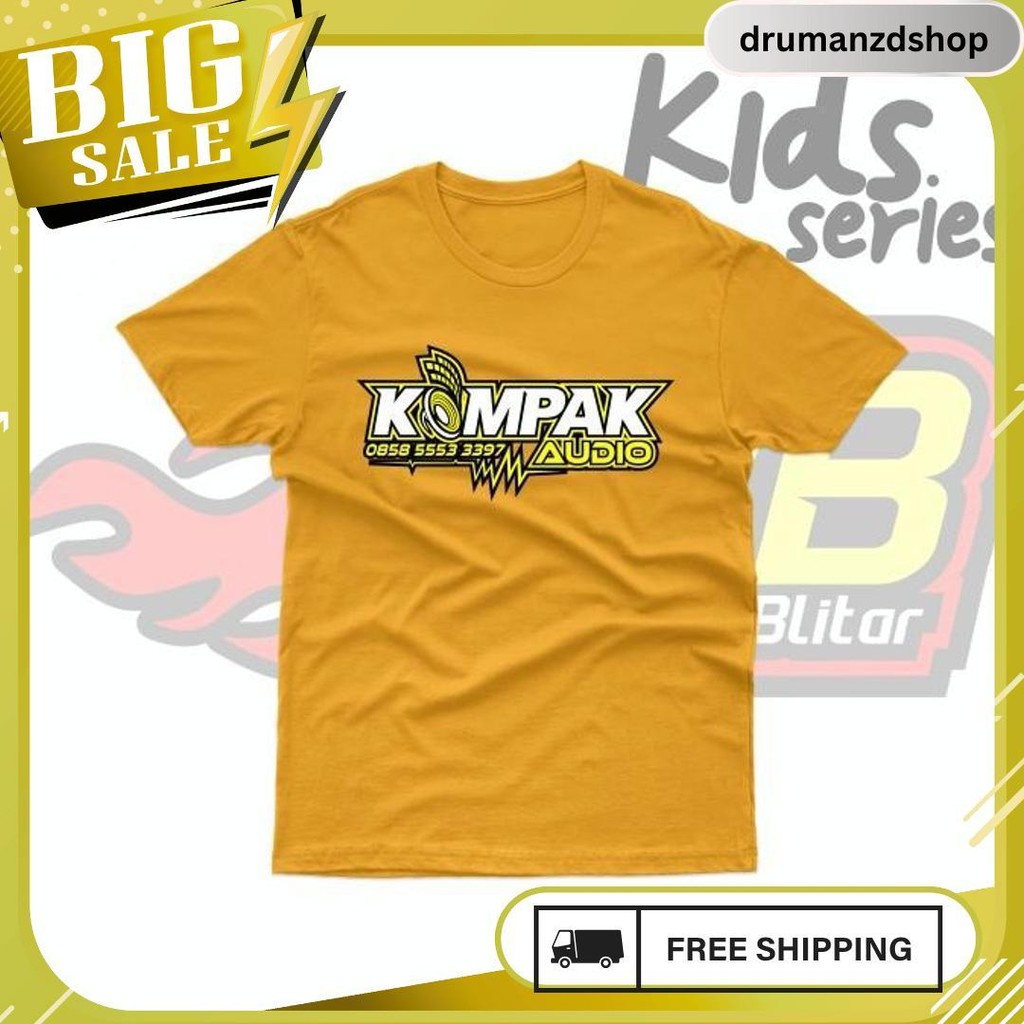 Baju Kaos Anak Distro Kompak Audio Katun Combed Termurah