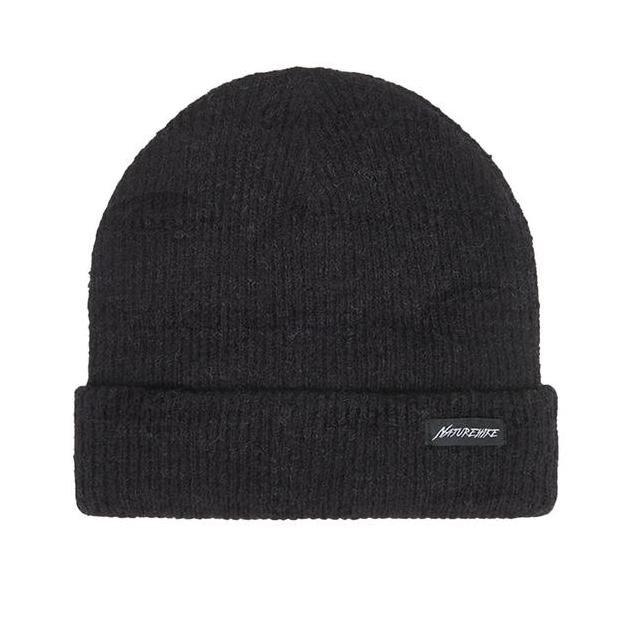 Topi Beanie Naturehike Cnh22Mz001 Double Wool Knitted Hat Bla