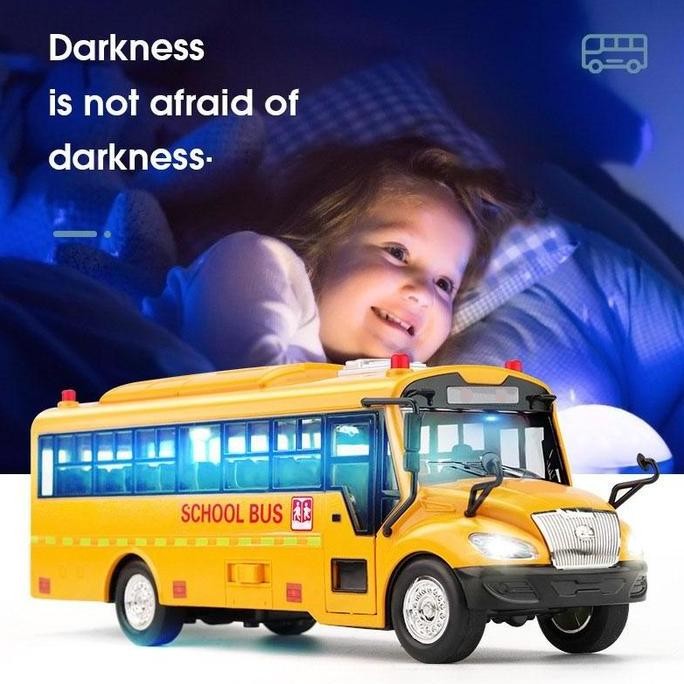 Miniatur Bus AKAP Full Lampu Bisa Oleng Dan Belok Mainan Anak Mobil Mobilan The Little Bus Pull Back