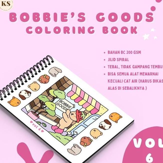 

Bobbies Goods Vol.6 Colng Book Buku Mewarnai Anak Remaja Dewasa Aesthetic Kertas Tebal
