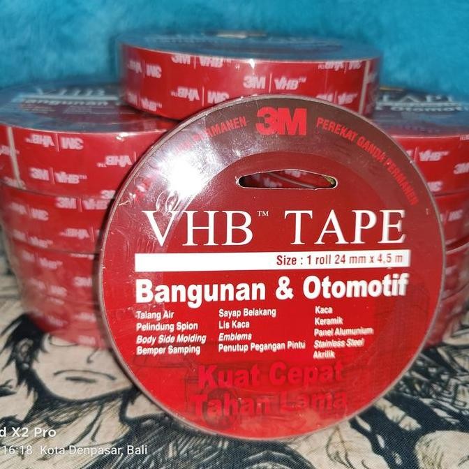 

Buruan beli] Double Tape VHB 3M Original Ukuran 24 mm x 4.5 mtr - Tahan Lama dan Merekat dengan Baik - Stainless, Roll