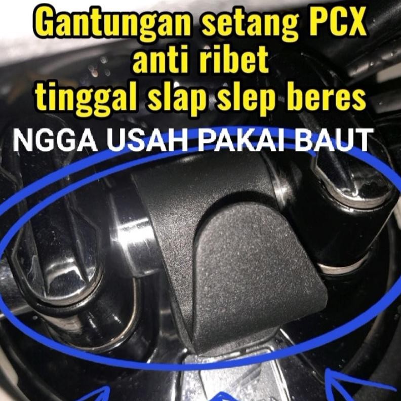 Gantungan barang PCX ADV cantolan stang motor PCX gantungan kait barang di setang tanpa baut sekrup 