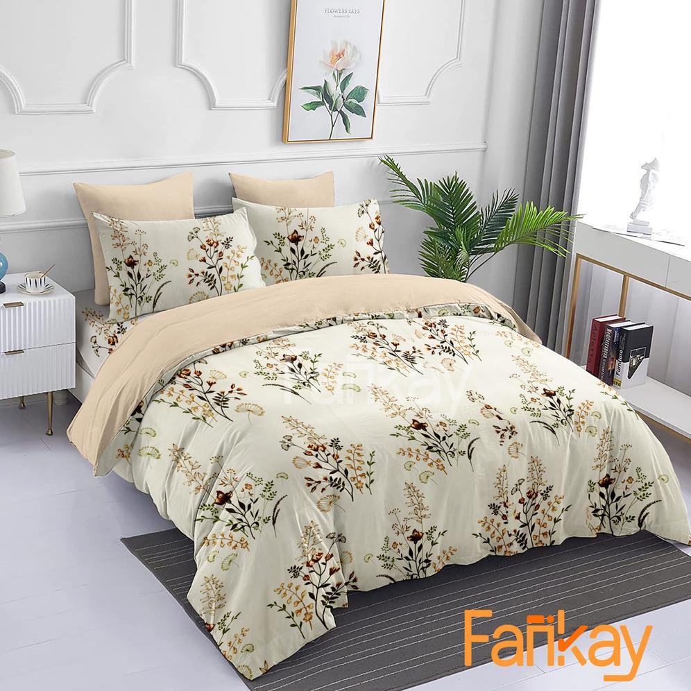 Bed Cover Set Sprei Bunga Theresia Mix Coksu - Ukuran Lengkap 180x200/160x200/200x200 - Fankay Bedco