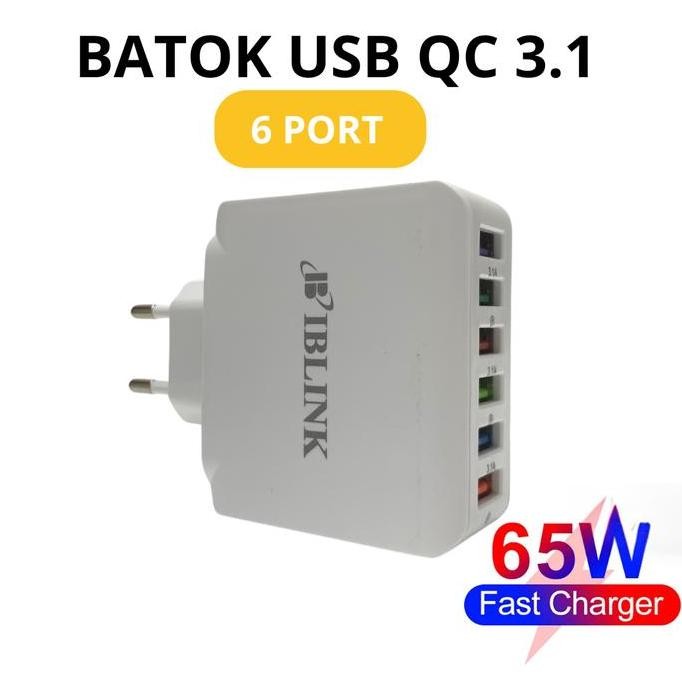 ><><><] Adaptor Batok Kepala Charger Quick Charging 6 Port 65W /Kepala Batok Quick Charger PD 65W Tr