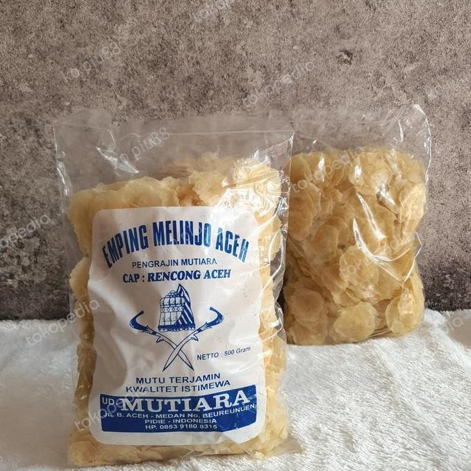 

Emping Melinjo Aceh Tipis Cap Dua Rencong Merek Adilla 500gram