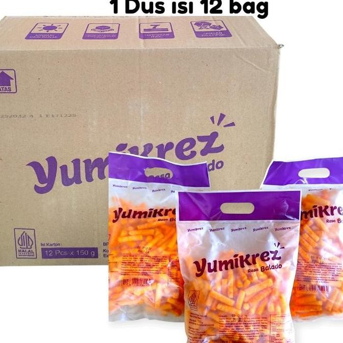 

STICK BALADO yumikrez 1 DUS ISI 12 BAG 150g Food Snack Pedas Crispy Goreng Camilan Makanan Cemilan Keripik Spicy