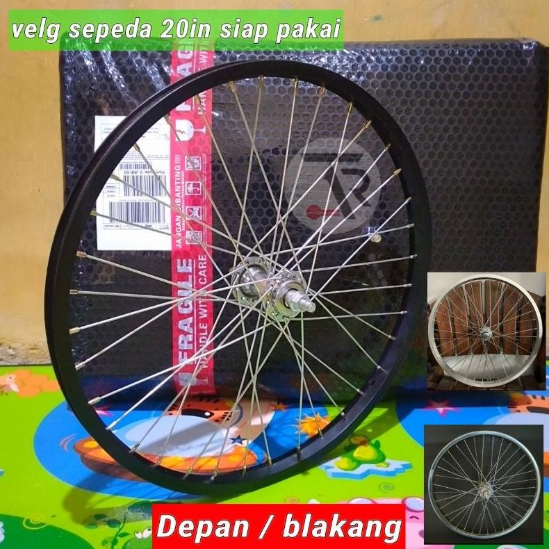 Murah Wheelset 20 / Velg Sepeda 20In Sudah Dirakit Dan Disetel Jari2 Sepeda Lipat Bmx Minion Dll 20I