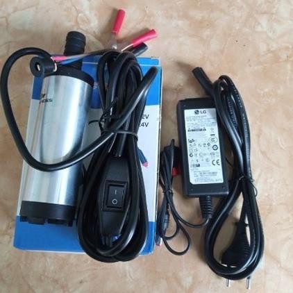 Pompa Bensin DC Pom Mini Pertamini / Pompa Celup / Pompa Transfer BBM Plus Adaptor 12V AST
