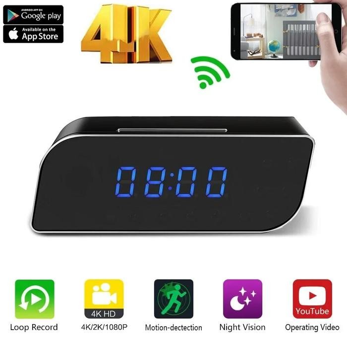 1080P HD Wifi Wireless Mini Camera Alarm Clock Security Surveillance