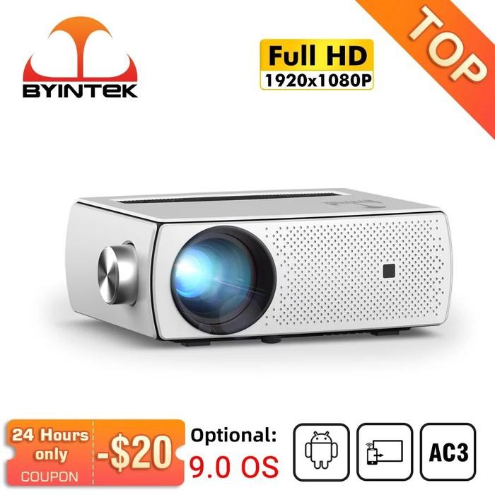 BYINTEK K18 Projector Full HD 1080P LCD Smart Android 9.0 WIFI LED