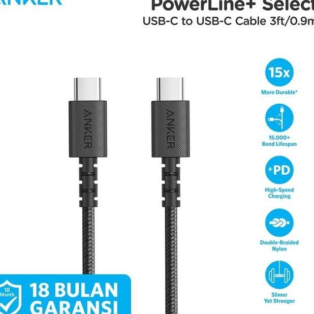 Anker Powerselect Usb C To Usb C 2.0 Cable 3Ft0.9M A8032