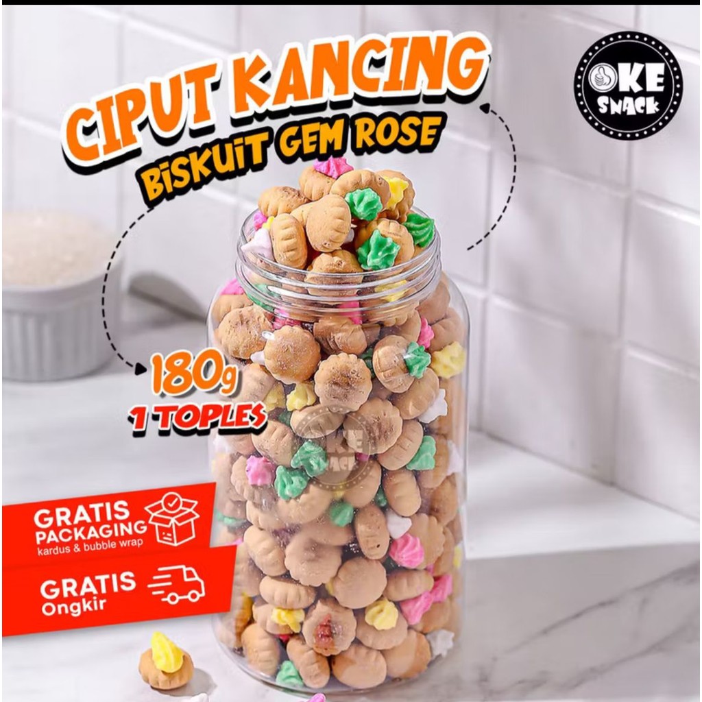 

Ciput Kancing Toples Premium Gemrose Ciput Kancing Gurih Dan Lezat - 180g