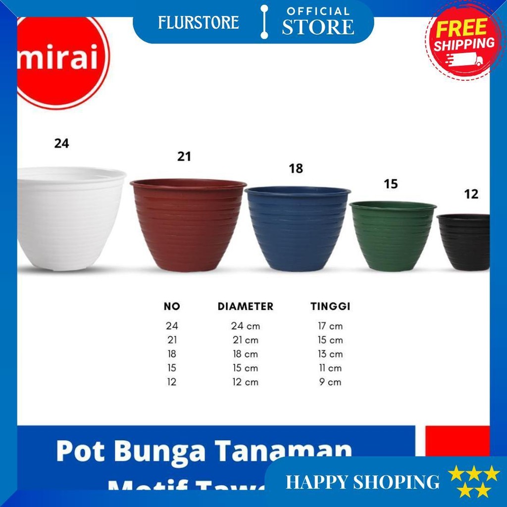 Mirai Pot Tanaman Hias Motif Tawon Black Hitam Gratis Ongkir