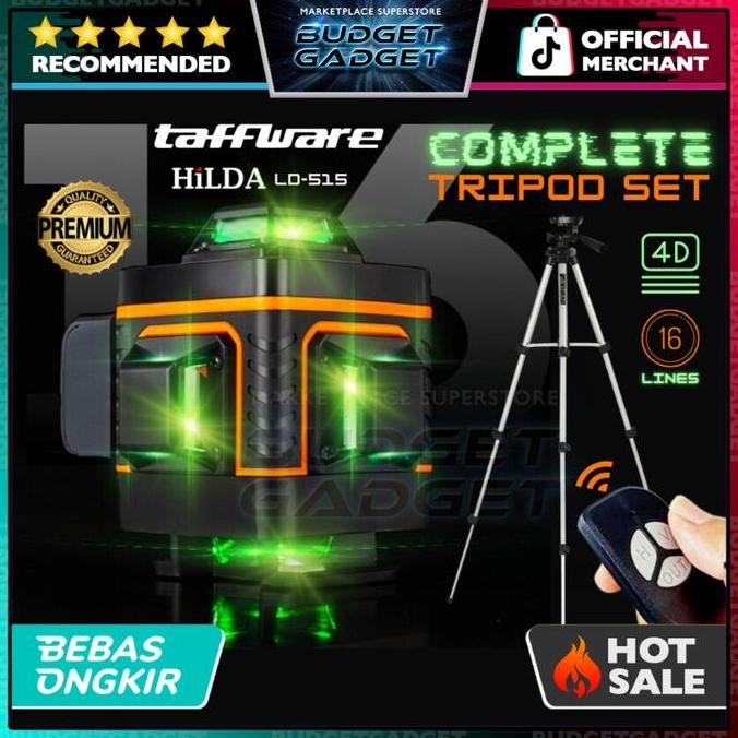 

Sale Taffware Hilda Mesin Self Leveling Laser Level 4D 3D 16 Line With Remote Waterpas Laser Pengukur Kemiringan Lantai Dinding Keramik - Ld-515