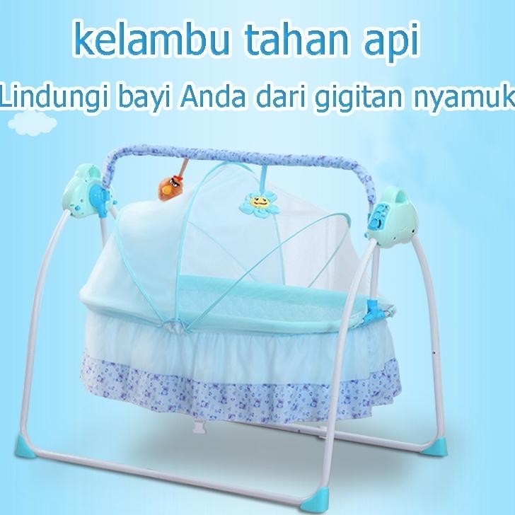 Ayunan Bayi Otomatis Tempat Tidur Bayi Goyang Elektrik Bisa dilipat Ayunan Bayi Elektrik Tempat Tidu
