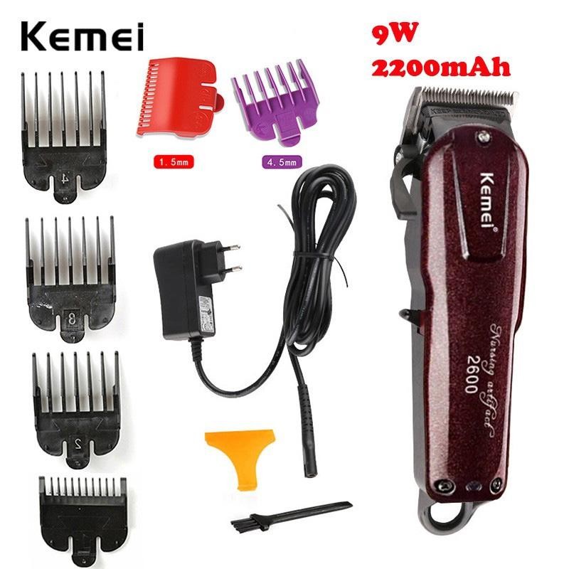 Kemei Km-2600 Electric Rechargeable Hair Trimmer Cutting Machine (9W/2200Mah) Termurah Best Quality 
