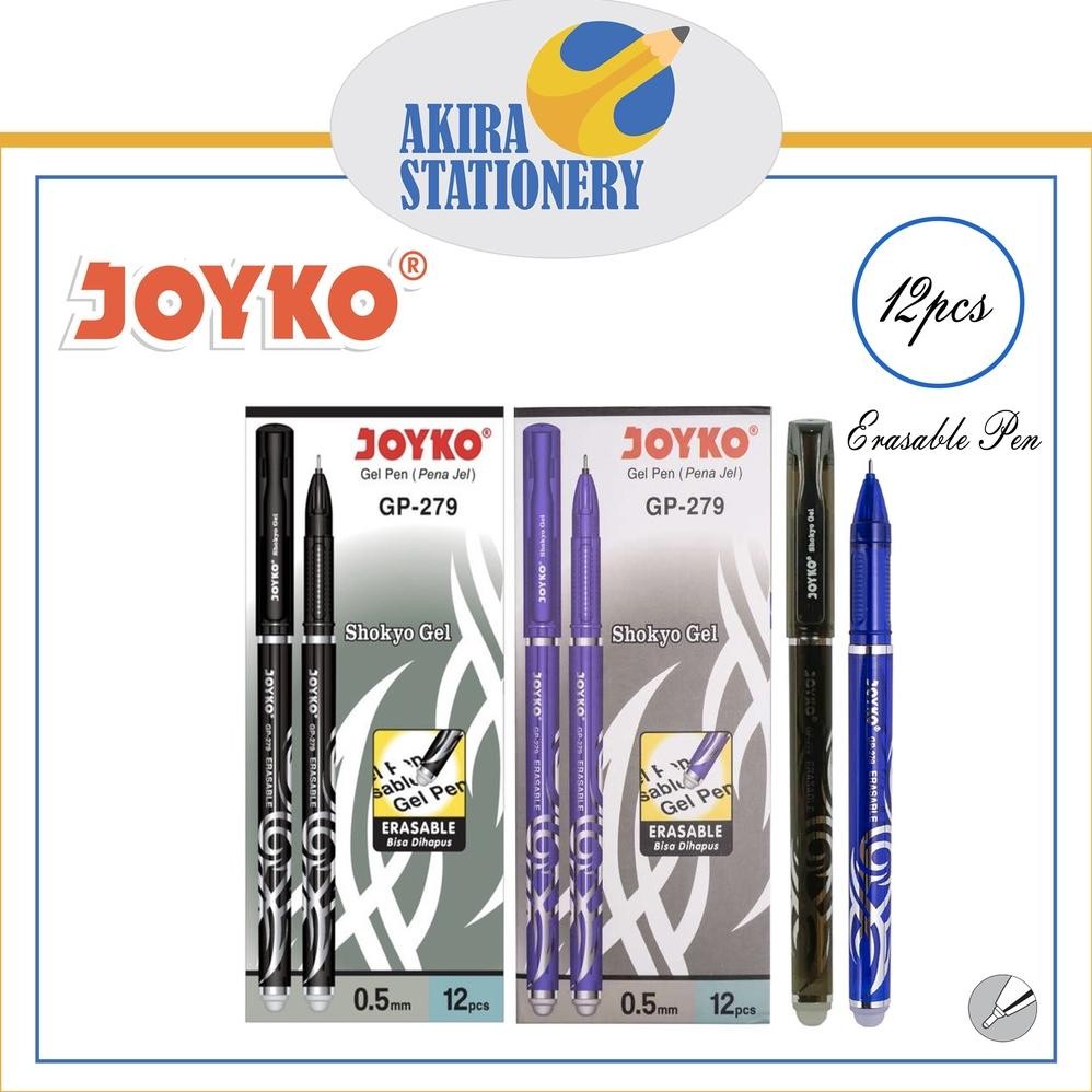 

Pulpen JOYKO Shokyo Gel GP 279 0.5 mm Hitam - Biru / Erasable Pen GP-279 05mm Black - Blue / Pena Bisa Hapus PAK ( 12 PCS ) DiM
