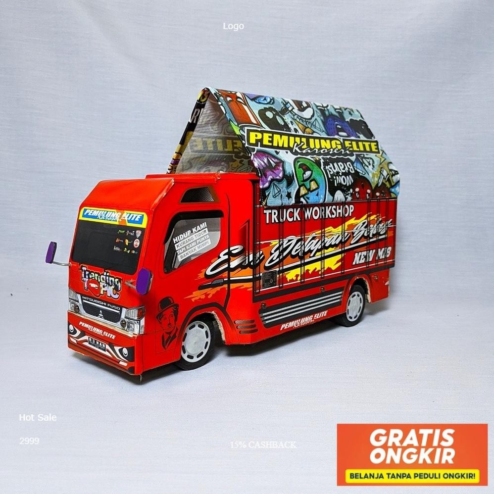 Miniatur Truk Oleng Trending Topic Full Lampu Dan Terpal Terbaru Trending