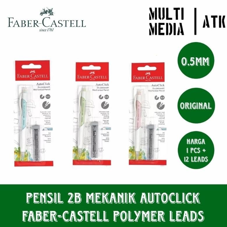 

FABER-CASTELL MECHANICAL PENCIL 0.5 AUTOCLICK WHITE BARREL BLISTER + REFILL DiM