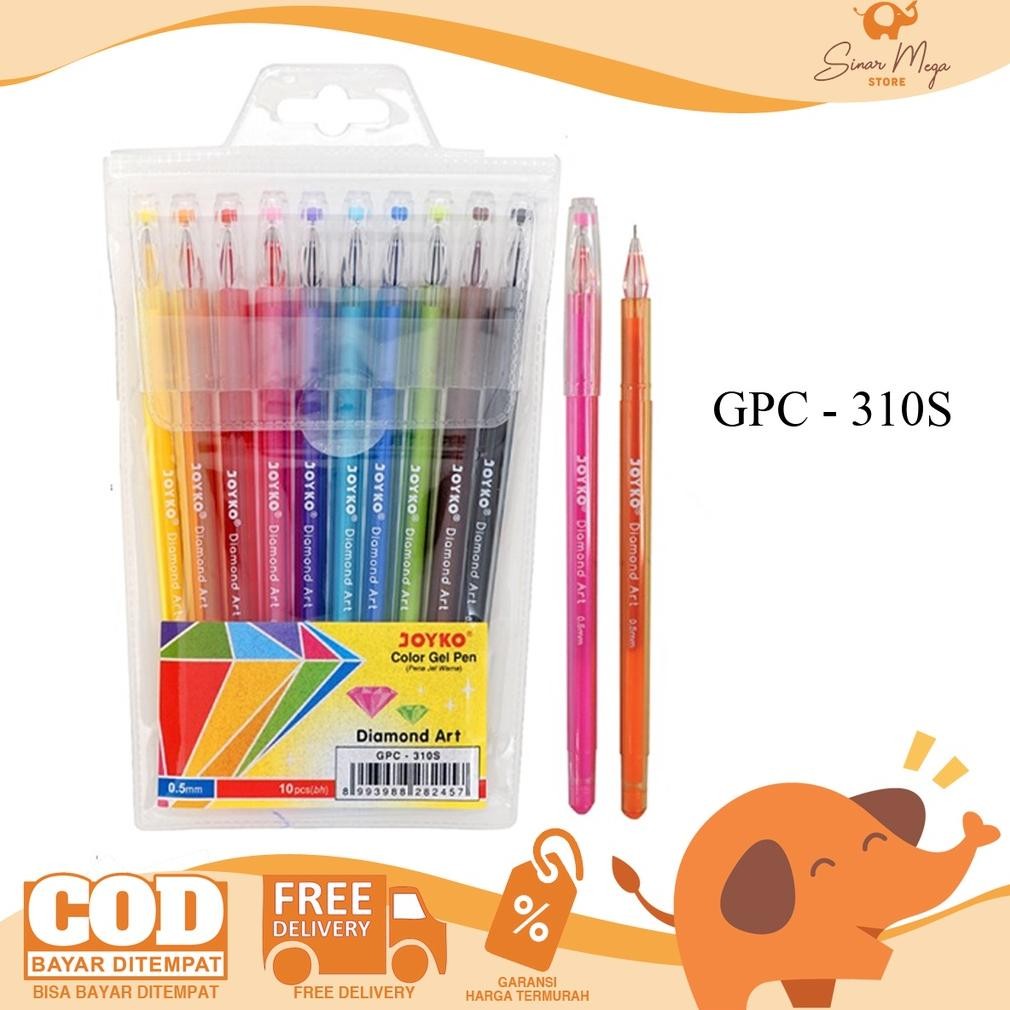 

Joyko Gel Pen Warna Diamond GPC-310S Art Set isi 10 Pulpen Unik Murah DiM