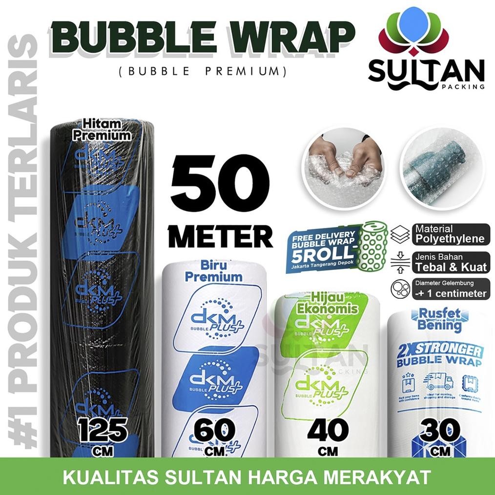 

Plastik Bubble Wrap 50Meter Bubblewrap RUSFET DKM PLUS PREMIUM EKONOMIS / ROLL DiM