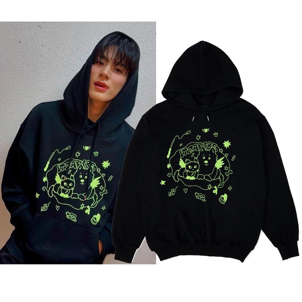 Jaket Hoodie Kpop Nct  Jeno Itz Cat Dog Sablon Depan
