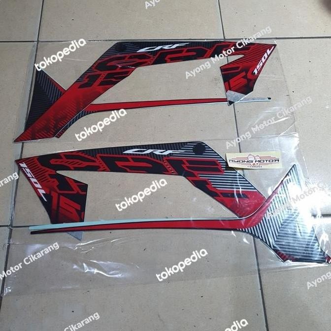 Striping CRF 150L 2021/2022 Hitam Merah Original ASLI