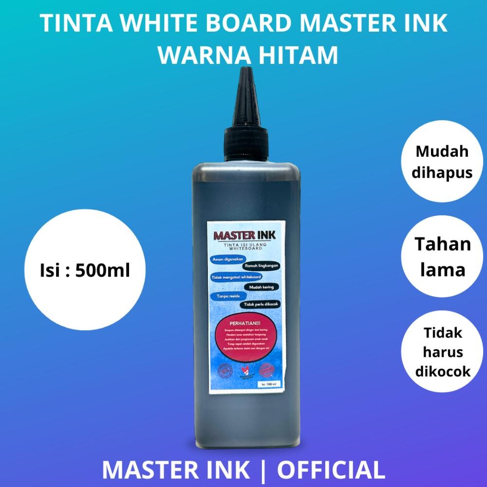 

Tinta Spidol Whiteboard Master INK Tinta Isi Ulang Spidol Master INK HITAM 500ml DiM