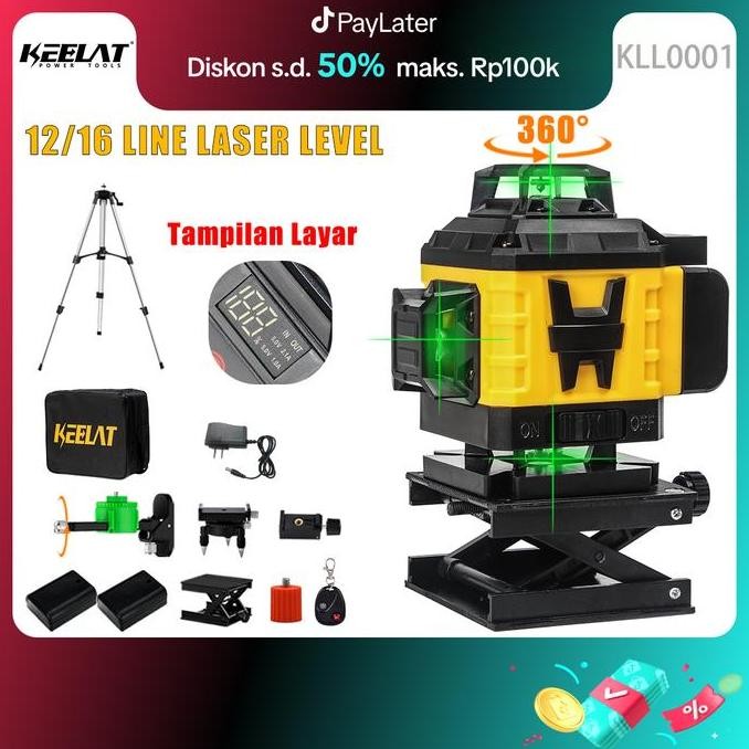 

Sale Keelat Garansi 12 Bulan Laser Level 4D 16Lines/12Lines Adjustable 360 Rotary Cross Auto Measuring Self Leveling Tool