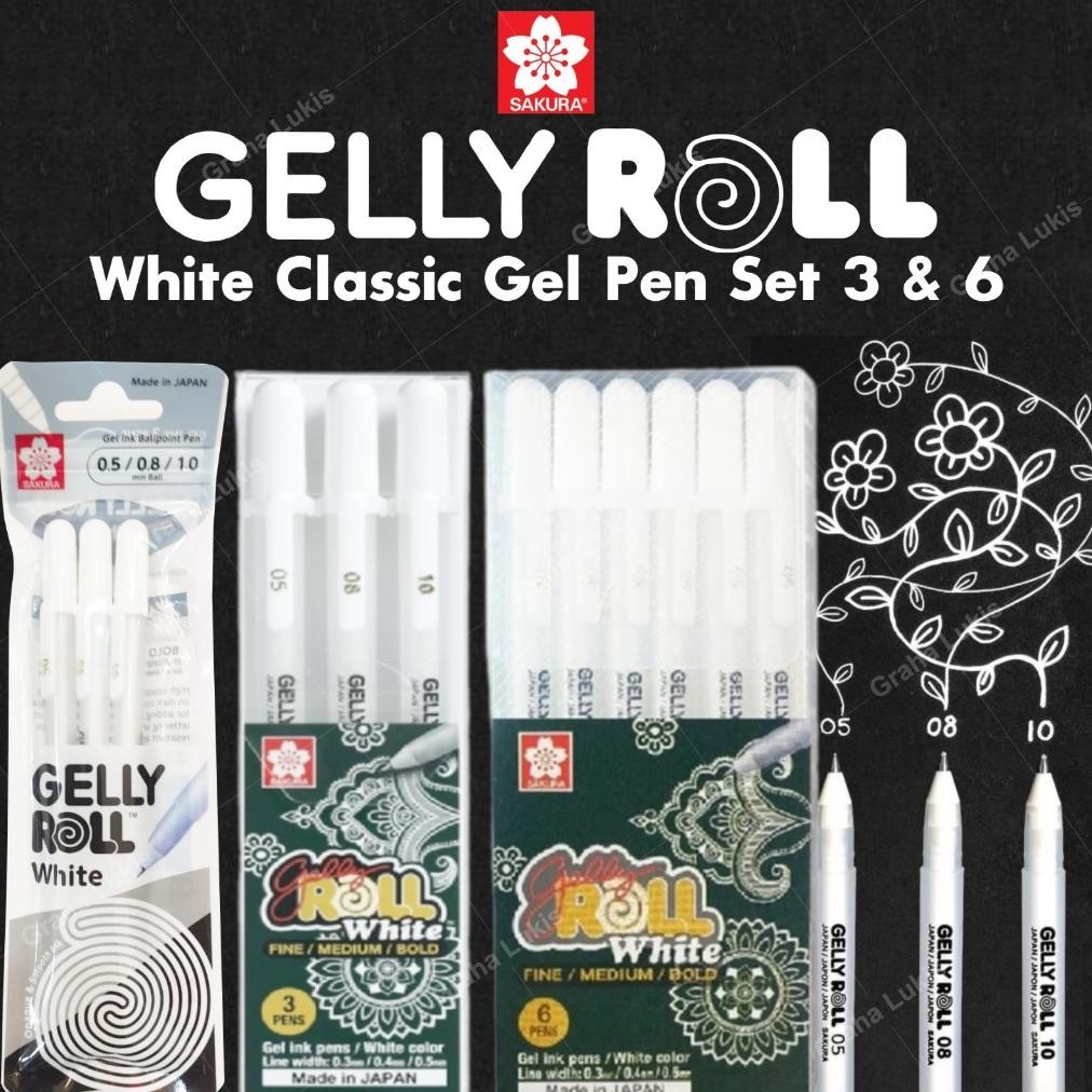 

SAKURA GELLY ROLL WHITE SET 3 / SET 6 DiM