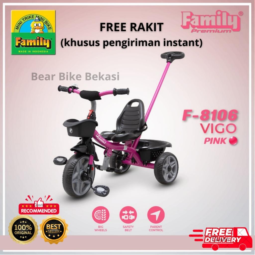 Kargo - Sepeda Tricycle Anak Roda Tiga Family Verde F-8105 & Vamos F-8103 / Vigo F-8106 / Torro F 96