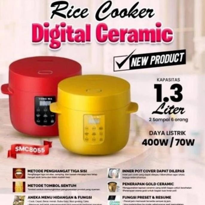 Yongma : Rice Cooker Magic Com Mini Digital 1,3 Lt Yong Ma Smc 8055