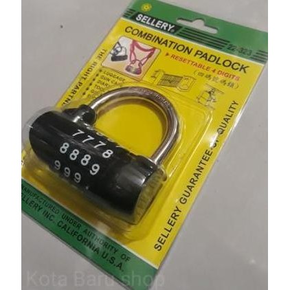 Gembok Kode Sellery 4 Digit Combination Padlock 50Mm Gembok Angka