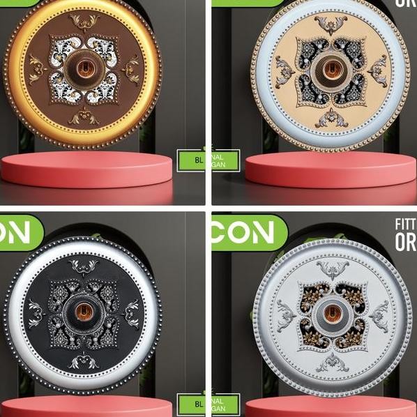 Fitting Lampu Plafon Lampu Hias Ornamen Ceiling Pvc 30X30 Cm Bulat